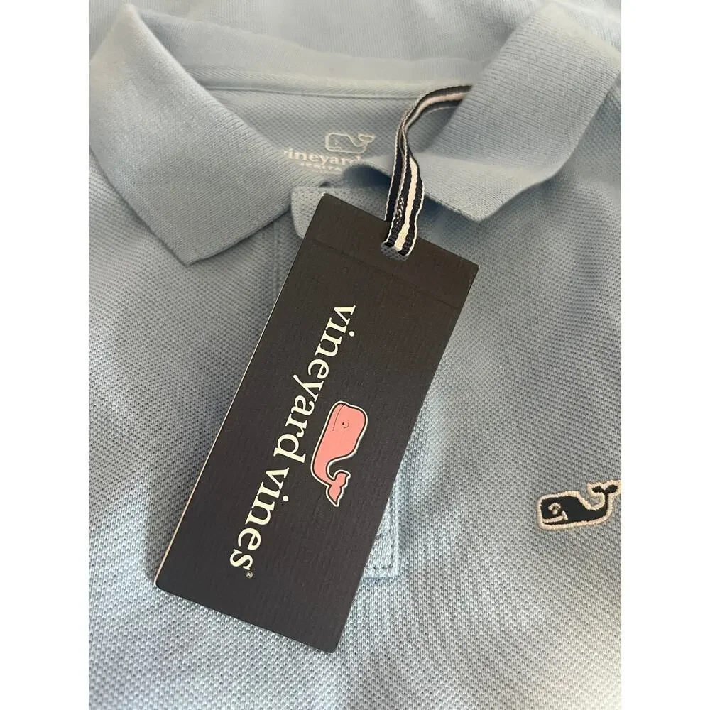 Vineyard Vines Boys Size S Heritage Pique Polo Jake Blue New with tags
